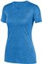 Womens Wicking, V-Neck, Heathered-LookT Shirt ROYAL HEATHER Primary