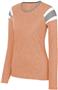 Womens 2-Color, Raglan Long Sleeve T Shirt LIGHT ORANGE/SLATE/WHITE Primary