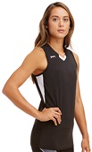 Women's Deep Set Racer Back Volleyball Jersey BLACK Primary