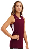 Women's Deep Set Racer Back Volleyball Jersey MAROON Primary