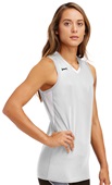 Women's Deep Set Racer Back Volleyball Jersey WHITE Primary