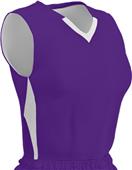 Champro Women Girls Post-Up Rev Basketball Jersey Outside: PURPLE/WHITE, Inside: WHITE/PURPLE Primary
