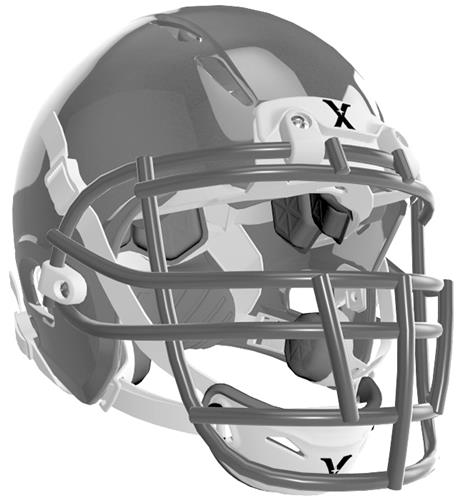 GREY (HELMET/FACEMASK/WHITE CHINCUP/WHITE CHINSTRA