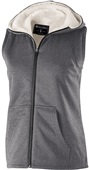 Womens, Sherpa Lined, Pocketed Heather Vest (Athletic,Black,Navy,Royal,Red)