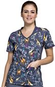 Cherokee Flexibles Womens V-Neck Knit Panel Top Cherokee Flexibles Womens V-Neck Knit Panel Top
