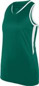 Augusta Sportswear Ladies/Girls Full Force Tank DARK GREEN/WHITE Primary