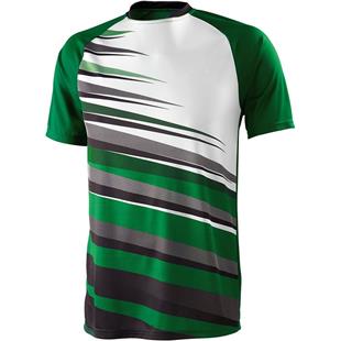 Kelly Green and White Striped Soccer Jersey