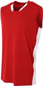 A4 Adult/Youth Backcourt Basketball Jersey SCARLET/WHITE Primary