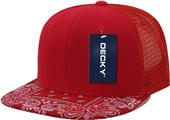 Decky 6 Panel High Profile Structured Bandana Paisley Bill Trucker 1083