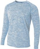 A4 Adult Long Sleeve Raglan Space Dye Tee