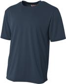 A4 Adult Youth Topflight Heather Tee NAVY Primary
