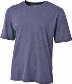 A4 Adult Youth Topflight Heather Tee NAVY HEATHER Primary