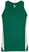 Badger Sport Stride Ladies Track Singlet FOREST/WHITE Primary