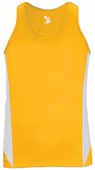 Badger Sport Stride Ladies Track Singlet GOLD/WHITE Primary