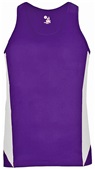 Badger Sport Stride Ladies Track Singlet PURPLE/WHITE Primary