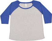 LAT Sportswear Ladies Curvy 3/4 Baseball Tee