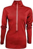 Baw Ladies Comfort Weight 1/2 Zip Fleece Jacket RED Primary