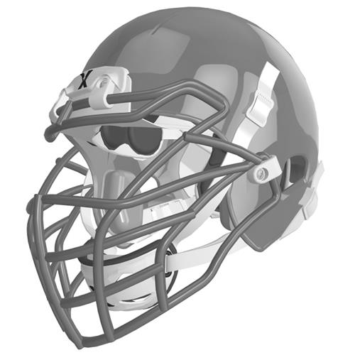 GREY (HELMET/FACEMASK/WHITE CHINCUP/WHITE CHINSTRA