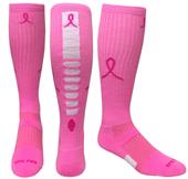 Breast Cancer Pink Ribbon Hero Kneehigh/OTC Socks PAIR