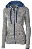 Womens Full Zip Heathered Jacket (Black,Forest,Navy,Orange,Purple,Red)