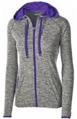 Womens Full Zip Heathered Jacket (Black,Forest,Navy,Orange,Purple,Red)