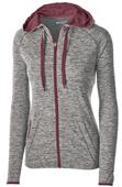 Womens Full Zip Heathered Jacket (Black,Forest,Navy,Orange,Purple,Red)