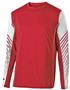 Adult / Youth W/Sublimated Sleeve Print, Long Sleeve T Shirt SCARLET/ WHITE Primary