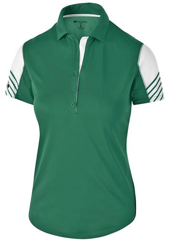 Womens 2-Color, Acceneted Sleeves, Arc Polo Shirt. Printing is available for this item.