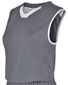 Womens Sleeveless Basketball Jersey CARBON/ WHITE Primary