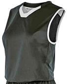 Womens Sleeveless Basketball Jersey BLACK/ WHITE Primary