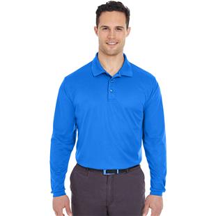 UltraClub Mens Cool & Dry Long-Sleeve Pique Polo