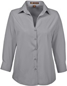 Harriton Ladies Paradise 3/4 Performance Shirt DARK GREY Primary