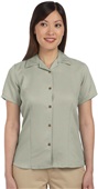 Harriton Ladies Bahama Cord Camp Shirt GREEN MIST Primary