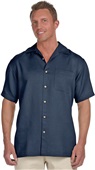 Harriton Mens Bahama Cord Camp Shirt NAVY Primary