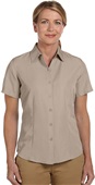 Harriton Ladies Barbados Textured Camp Shirt KHAKI Primary