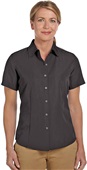 Harriton Ladies Barbados Textured Camp Shirt BLACK Primary