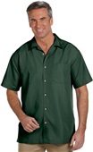 Harriton Mens Barbados Textured Camp Shirt PALM GREEN Primary
