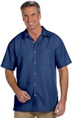 Harriton Mens Barbados Textured Camp Shirt POOL BLUE Primary