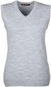 Harriton Ladies Pilbloc V-Neck Sweater Vest GREY HEATHER Primary