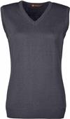 Harriton Ladies Pilbloc V-Neck Sweater Vest BLACK Primary