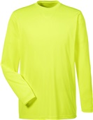 UltraClub Mens Cool & Dry Performance LS T-Shirt BRIGHT YELLOW Primary