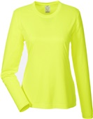 UltraClub Ladies Cool & Dry Performance LS TShirt BRIGHT YELLOW Primary