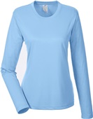UltraClub Ladies Cool & Dry Performance LS TShirt COLUMBIA BLUE Primary