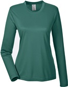 UltraClub Ladies Cool & Dry Performance LS TShirt Forest Green Primary