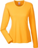UltraClub Ladies Cool & Dry Performance LS TShirt GOLD Primary