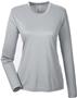 UltraClub Ladies Cool & Dry Performance LS TShirt GREY Primary