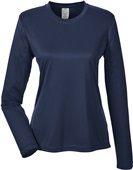 UltraClub Ladies Cool & Dry Performance LS TShirt NAVY Primary