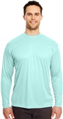 UltraClub Mens Cool & Dry LS Interlock T-Shirt SEA FROST Primary