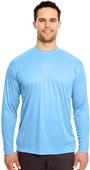 UltraClub Mens Cool & Dry LS Interlock T-Shirt COLUMBIA BLUE Primary