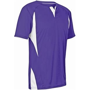 A4 N4229 2-Button Color Blocked Jersey - Purple /Black - M